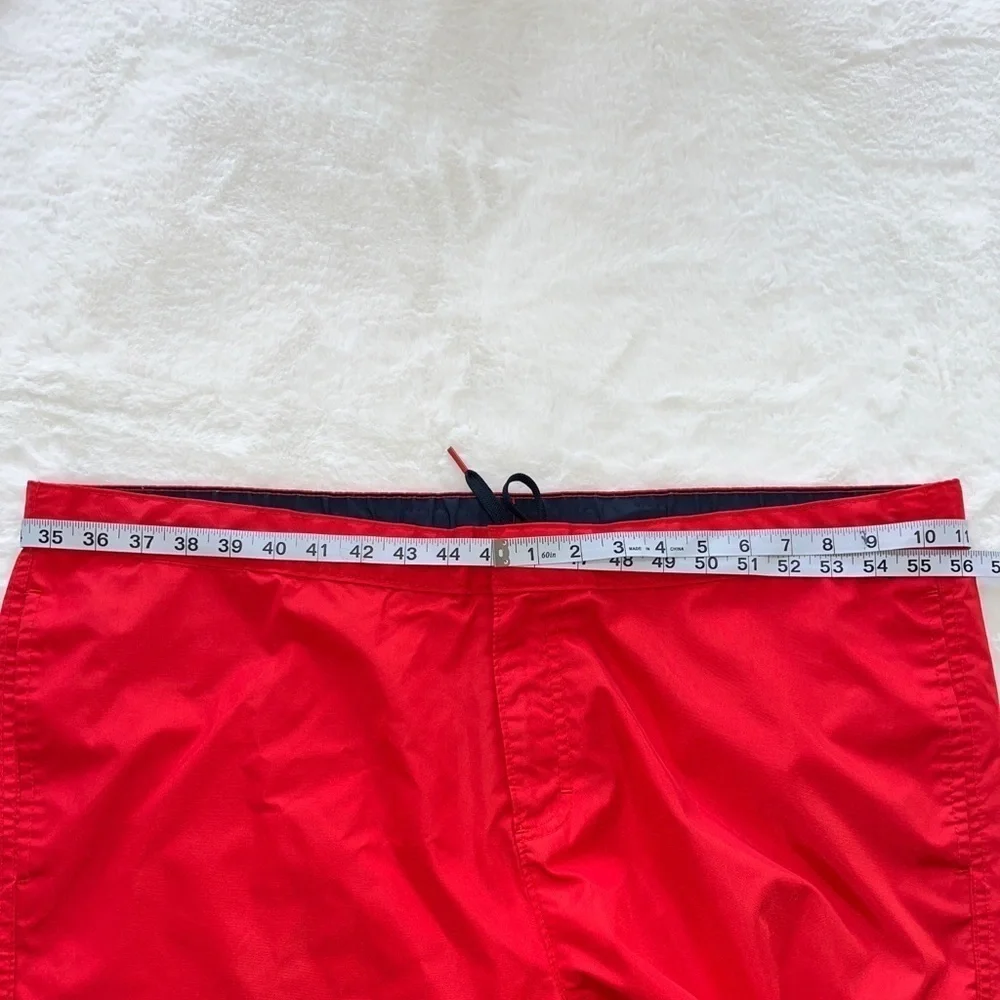 Lands’ End Men’s Nylon Swin Trunks‎ Sz 42 Red Fully Lined Drawstring 3 Pockets